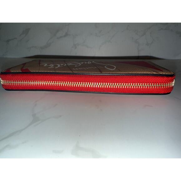 Christian Louboutin Panettone Zip Wallet in Kraft/Red - Picture 4 of 7